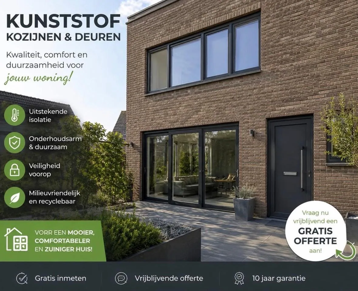Aangeleverd informatiebeeld over kunststof ramen en deuren